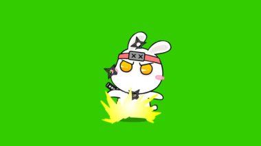 Tavşan Ninja videonuz için yeşil ekranda canlandırıldı