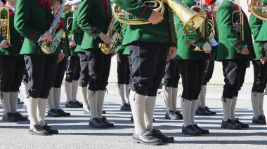 Weikendorf, Gaenserndorf, Aşağı Avusturya - 21 Eylül 2025: Bezirksmusikfest mit Marschmusikbewertung 'da Avusturya geleneklerinin korunması).