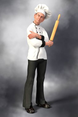 Mutfak kitap dahil olmak üzere resimde amacıyla bir dizi için uygun bir CGI Şef karakter, web siteleri, menüler kapsamaktadır. Ayrıca cinayet, rahat da dahil olmak üzere kitap kapakları ve mutfak cinayet gizemi veya gizemler için özellikle uygun portre biçimi karakter.