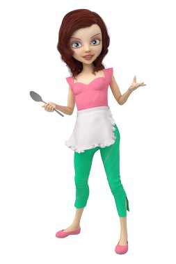 Bir bayan aşçı, aşçı ya da garson karakter illüstrasyon amaçlı mutfak kitap kapakları, web siteleri, menüler de dahil olmak üzere bir dizi için uygun. Ayrıca özellikle uygun dikey biçim karakteri tarifleri kitapları da dahil olmak üzere kitap örtmek için rahat ve mutfak mu