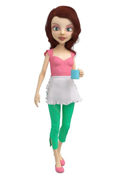 Housewife Cook Chef Waitress Character Suitable Range Illustration Purposes Including — Stock Photo, Image