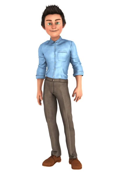 Relaxed Cgi Male Character Smart Casual Clothes Idea Working Business — Stock Photo, Image