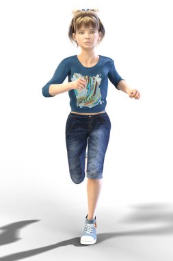 Kameranın doğru ciddi bir bakışla yüzünde çalışan kadın CGI genç genç çocuk. Ideal web sitesi kullanımı ve kitap örtmek sanat. Çocuk ve Genç Yetişkin kurgu veya diğer türler için bir arka plan karakter olarak kullanışlı.