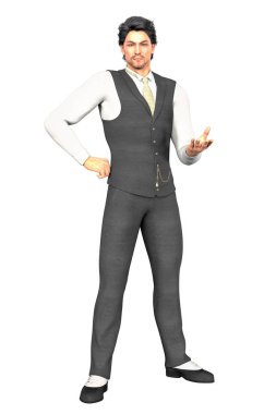 3D Handsome Urban Fantasy Man Isolated clipart
