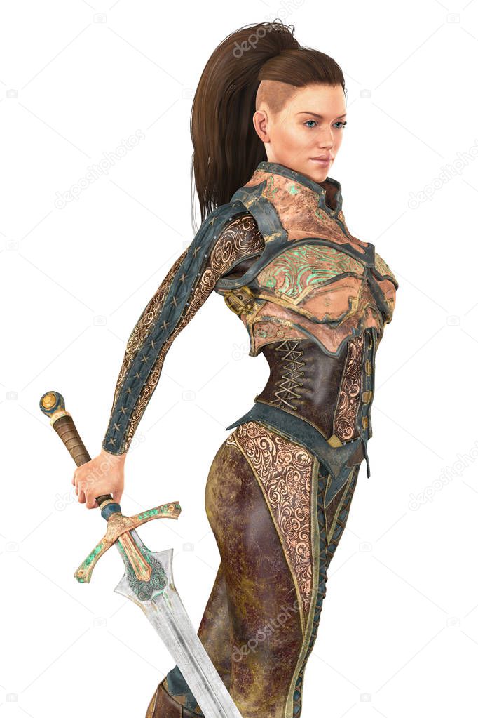 Strong Warrior Woman Isolated