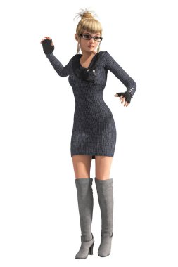 İzole gözlük ile nerdy kız