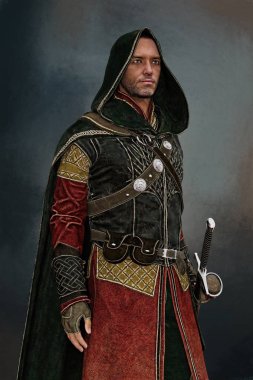 bir erkek fantezisi Ortaçağ prens ya da soylu 3D dijital işleme. Uygun özellikle kitap örtmek sanat ve tasarım tarihi ve highlander romantizm, fantezi, Elf Tarzlar.