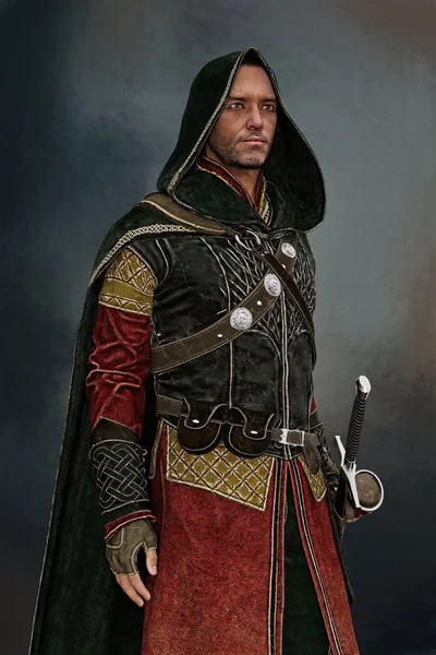 Digital Rendering Male Fantasy Medieval Prince Nobleman Particularly Suited Book — Stock Photo, Image