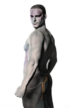 Yabancı bir paranormal adam render. Kentsel fantastik, bilim kurgu ve paranormal türler için idealdir.