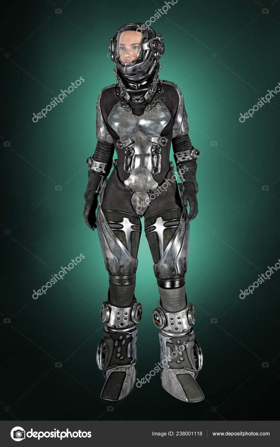 Female Futuristic Astronaut Dressed Suit Helmet Stock Illustration  755076796 | Shutterstock