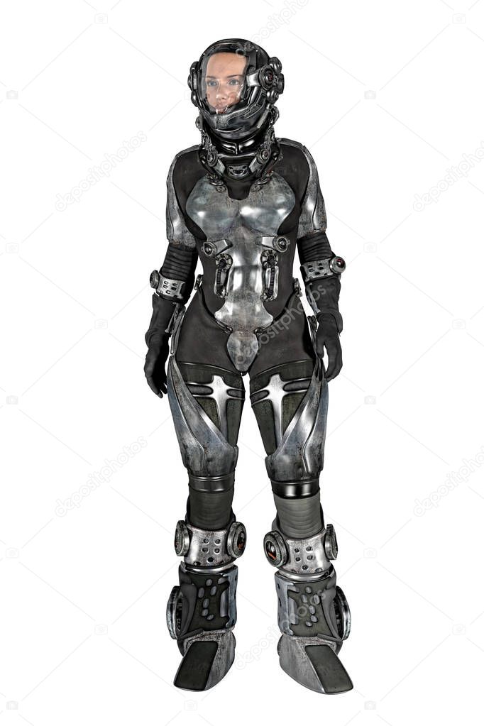 CG Woman in Spacesuit Isolated