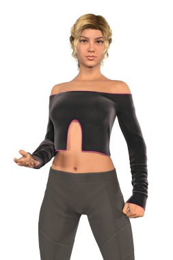 Kentsel fantezi poz izole güçlü kadın