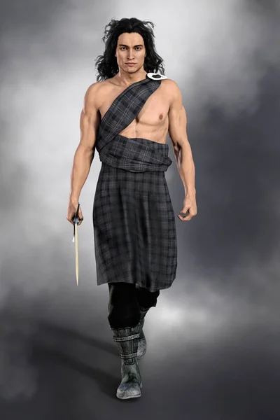 Guerreiro escocês Highlander — Fotografia de Stock