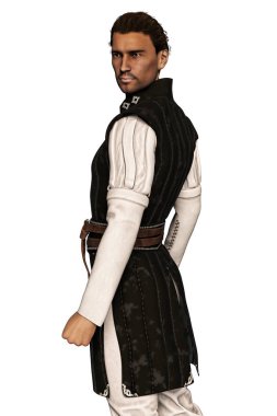 Resim stili yakışıklı bir ortaçağ noble Illustration. Özellikle tarihi Romance ve fantezi tasarım ve kitap kapağı için uygun. Beyaz bir arka plan üzerinde izole. 