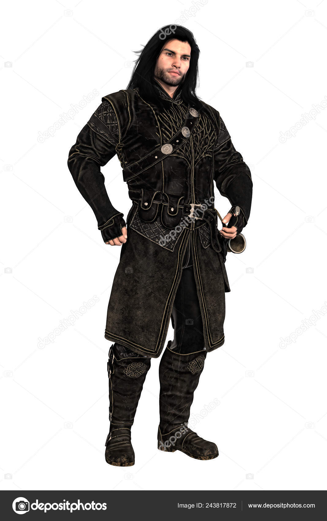 Rendering Of A Medieval Man Isolated Stock Image Illustration Of