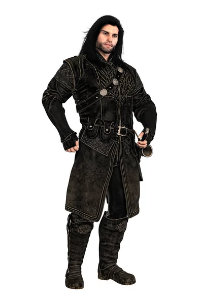 Digital Rendering Male Fantasy Medieval Ranger Nobleman Particularly Suited Book — Stock Photo, Image