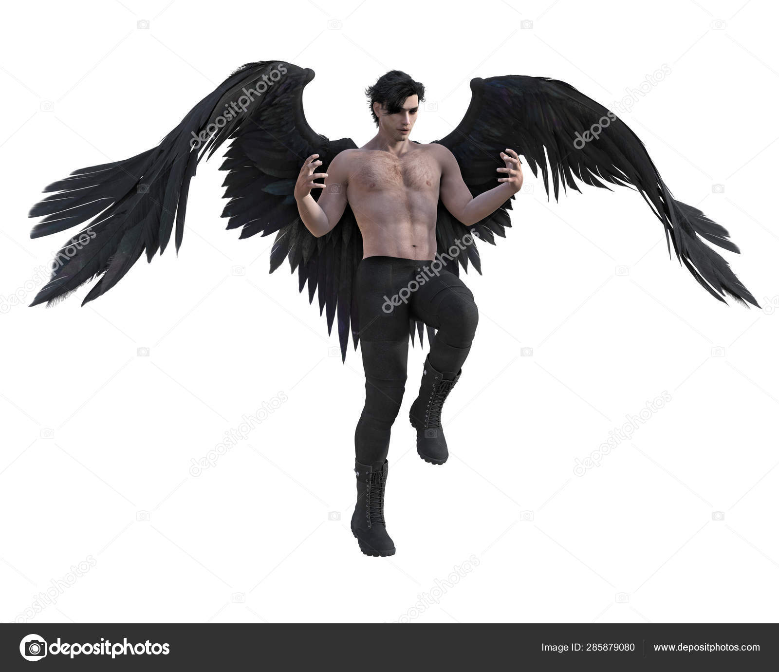 Enfim, o anjo de asas negras surge/ Finally, the black-winged