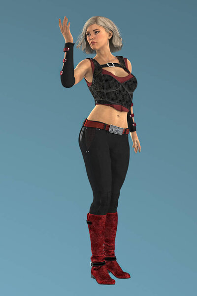 Render of a Beautiful Urban Fantasy Woman Isolated