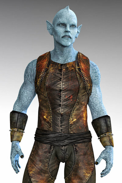 Render of an alien man