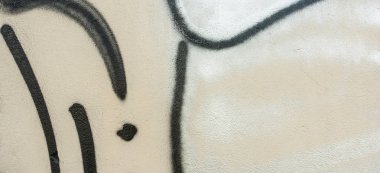 Grafiti beyaz gri siyah alçı duvar parçası soyut kentsel sokak ile sanat desen