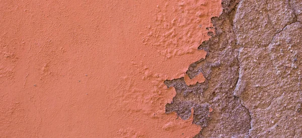 그린된 오렌지 갈색 오래 된 벽 배너 배경 질감을 손상. — 스톡 사진