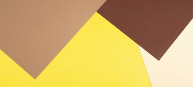 Renk kağıtları geometri kompozisyon arka plan kahverengi, bej ve sarı tonlar.