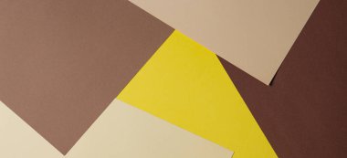 Renk kağıtları geometri kompozisyon arka plan kahverengi, bej ve sarı tonlar.