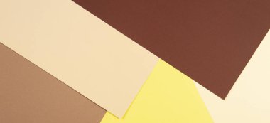Renk kağıtları geometri kompozisyon arka plan kahverengi, bej ve sarı tonlar.