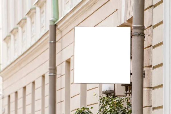 Mock up. Empty signboard on classical architecture building. — Stock Photo, Image