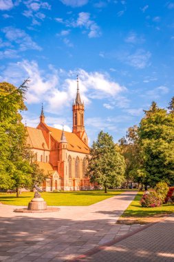 Druskininkai, Lithuania, July 26, 2018: Catholic church in Druskininkai, Lithuania