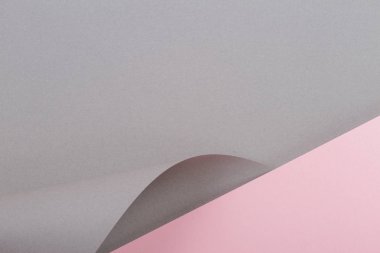Soyut geometrik şekil gri ve pembe renkli kağıt arkaplan