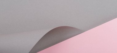Soyut geometrik şekil gri ve pembe renkli kağıt arkaplan