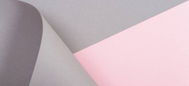 Soyut geometrik şekil gri ve pembe renkli kağıt arkaplan