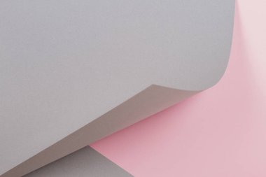 Soyut geometrik şekil gri ve pembe renkli kağıt arkaplan