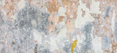 Kırık eski püskü soyulmuş duvar Banner arka plan yıpranmış