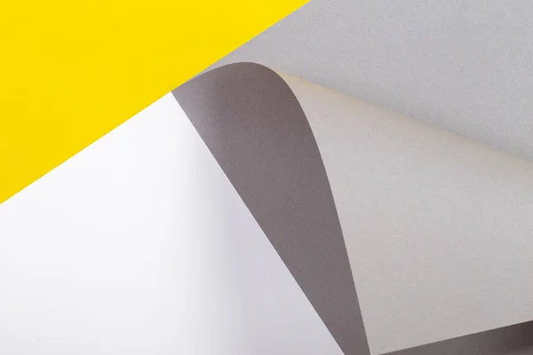 Forma geométrica abstracta blanco amarillo gris color papel fondo — Foto de Stock