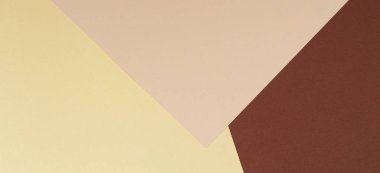 Renkli kağıtlar geometri kompozisyonu arkaplanı sarı bej ve kahverengi tonlu