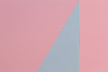 Soyut geometrik şekil pastel pembe ve mavi renkli kağıt arka plan