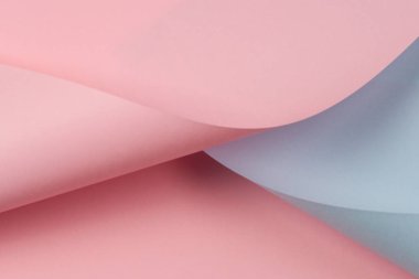 Soyut geometrik şekil pastel pembe ve mavi renkli kağıt arka plan