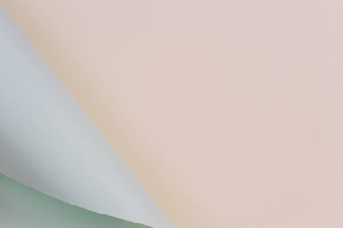 Soyut geometrik şekil pastel yeşil ve sarı renkli kağıt kompozisyon arka plan