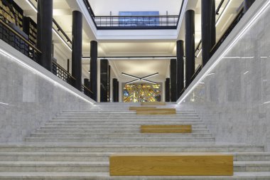 Vilnius, LITHUANIA - 17 Eylül 2018: Martynas Mazvydas Litvanya Ulusal Kütüphanesi