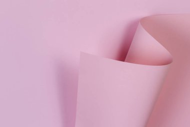 Soyut geometrik şekil pastel pembe renkli kağıt arka plan