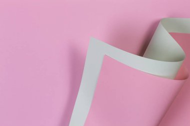 Soyut geometrik şekil pastel pembe ve yeşil renk Kağıt arka plan