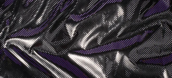 Cinza preto metálico prata polka dot tecido textura banner fundo — Fotografia de Stock