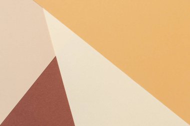 Soyut geometrik kağıt doku karton arka plan. Bej kahverengi sarı beyaz pastel trendy renkler