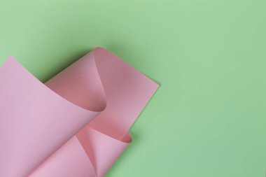 Soyut geometrik şekil pastel pembe ve yeşil renk Kağıt arka plan