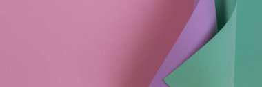 Soyut geometrik şekil pastel pembe mor ve yeşil renk Kağıt arka plan