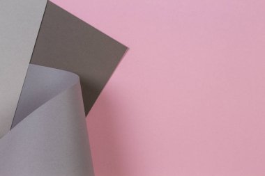 Soyut geometrik şekil pastel pembe ve gri renk Kağıt arka plan