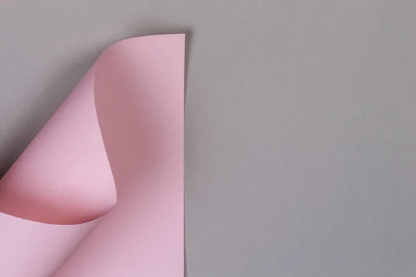 Abstract geometrische vorm pastel roze en grijs kleur achtergrond papier — Stockfoto