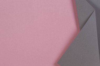 Renkli arka plan. Geometri şekil pastel pembe ve gri kağıt
